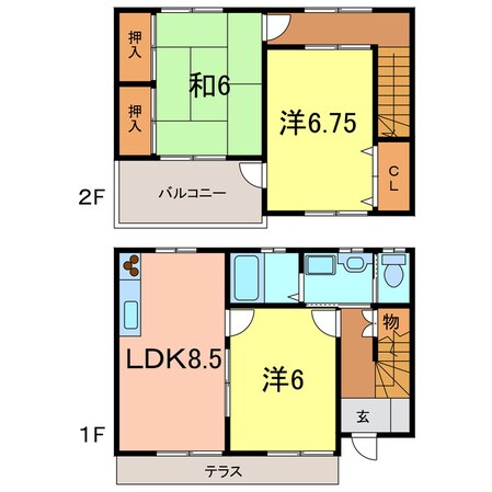 メゾネット本田の物件間取画像